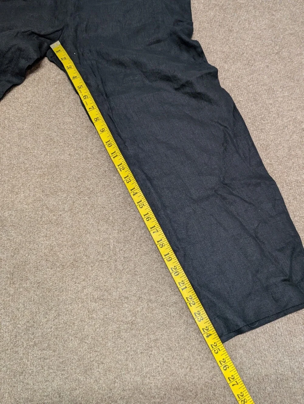 QUINCE Women's 100% Linen European Black Wide Leg Chino Pants (Medium)